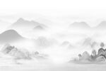 简约山水背景墙