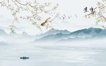 花鸟 背景墙山水画 TiF分层