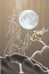  现代抽象肌理星空装饰画