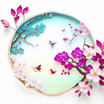 圆形桃花
