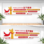 五个坚持党建文化墙