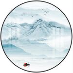 圆形国画山水装饰画