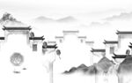 现代 灰色高雅山水 Tif分层