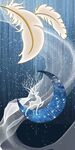 抽象简约羽毛蓝色月亮装饰画