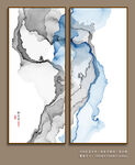 新中式玄关山水画