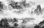 人气 中式灰色山水 TIf分层
