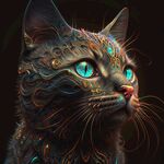 抽象艺术猫脸