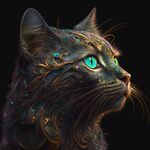 抽象艺术猫脸