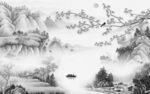 人气 简约灰色山水 tIf分层