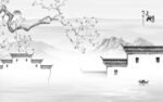 现代 客厅灰色山水 Tif分层