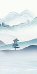 蓝色 玄关图高清画 tiF分层