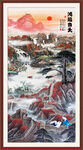 竖幅山水画