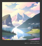 简约山水画