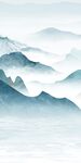 蓝色 山水意境玄关 TIF分层