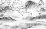 高档 灰色简意山水 Tif分层