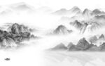 现代 灰色新款山水 tif分层