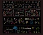霓虹灯元背景墙矢量图