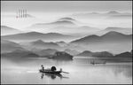 黑白山水画