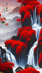 竖幅山水画