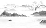 爆款 新中式灰色画 tIF分层