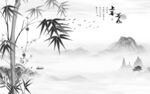 竹子 简奢灰色山水 tIF分层