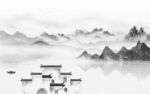 别墅 简意灰色山水 tif分层
