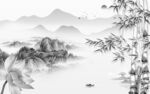 大气 简意灰色山水 tif分层