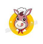 卡通驴厨师头像