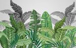 现代北欧简约植物树叶背景墙