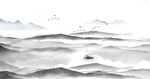 中式水墨山水画