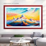 抽象装饰画雪山风景油画