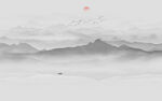 中式水墨禅意山水画