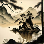 水墨山水画