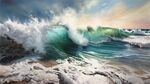 手绘海浪