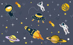 宇宙星球儿童背景墙