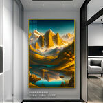 富贵金山玄关油画装饰画