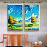 现代抽象油画客厅装饰画