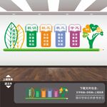 校风校训学校三风一训文化墙展板