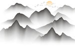 新中式抽象水墨意境山水背景墙
