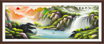 国画旭日东升山水画