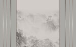 中式山水画电视背景墙壁纸