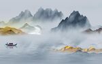 高清 客厅意境山水 Tif分层