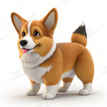 卡通柯基犬