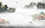 新款 别墅山水背景 TIf分层