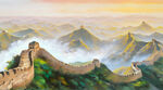 长城 油画 装饰画