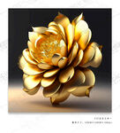 金色牡丹花牡丹画