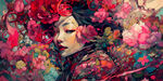 美女水彩插画