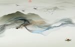 高档 山水客厅背景 TiF分层
