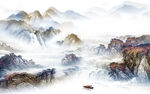 大气 山水客厅背景 TiF分层