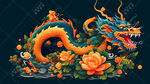 端午节赛龙舟粽子包装盒插画素材